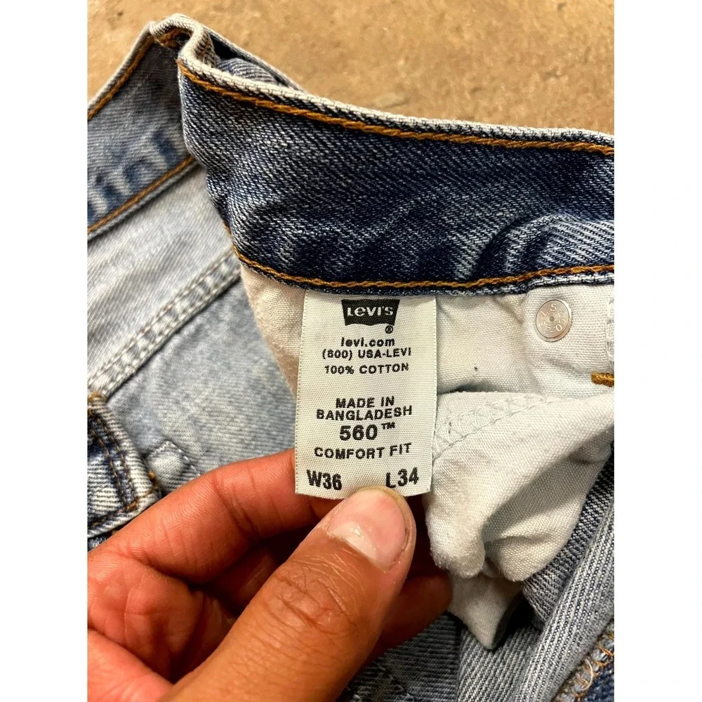 VTG Levi's 560 Comfort Fit Jeans Men 36x34 Blue Denim Stonewash Cotton High Rise
